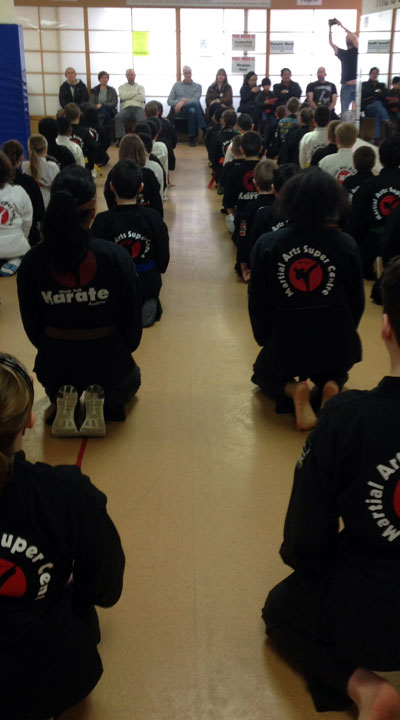 Children in karate class