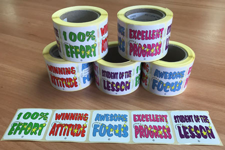 Roll of martial arts motivational stickers